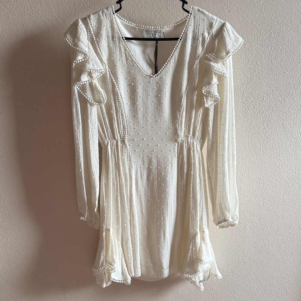 Dress Forum Cream Textured Dress Medium